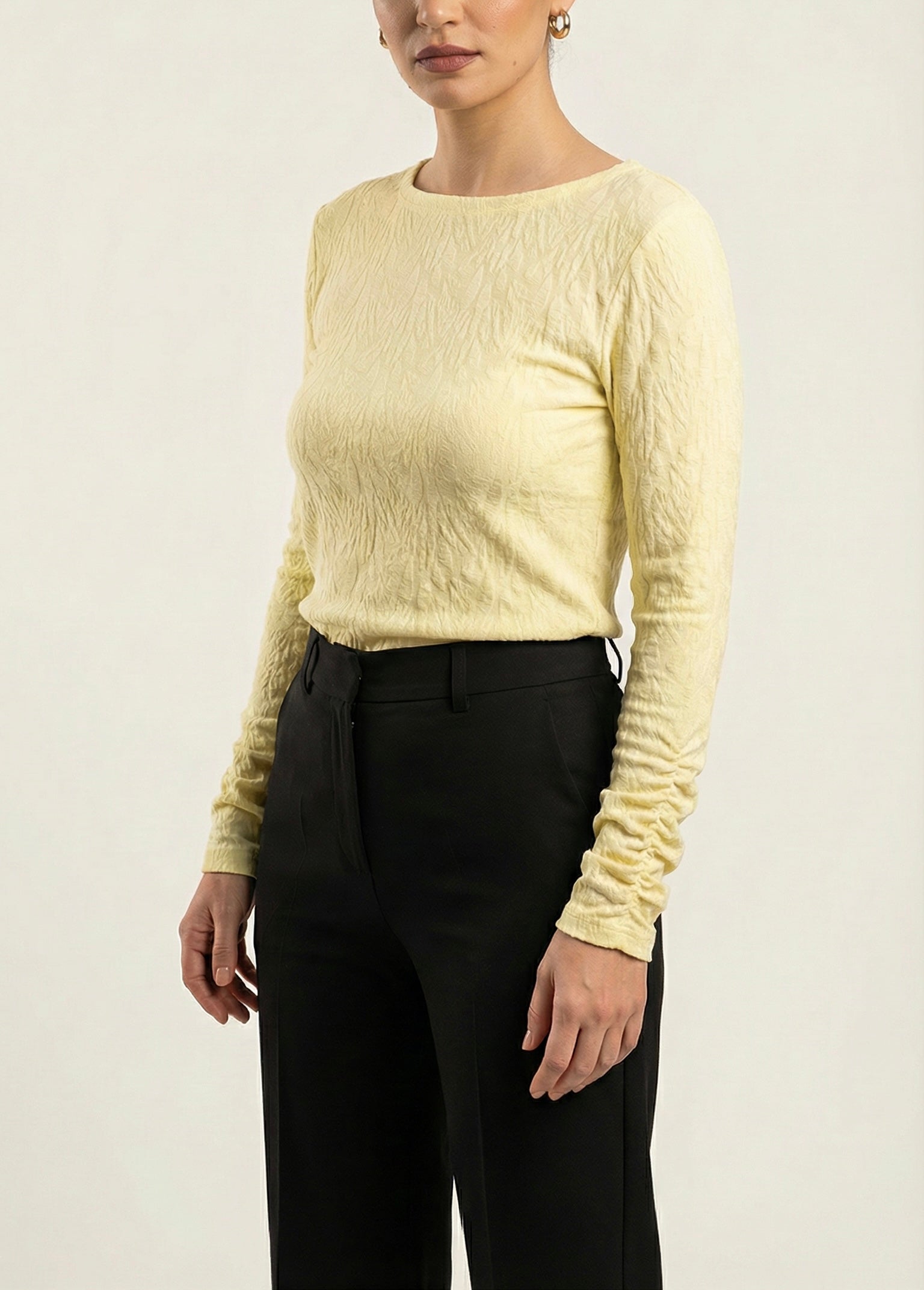 Jacquard Reversible Blouse- Tender Jellow