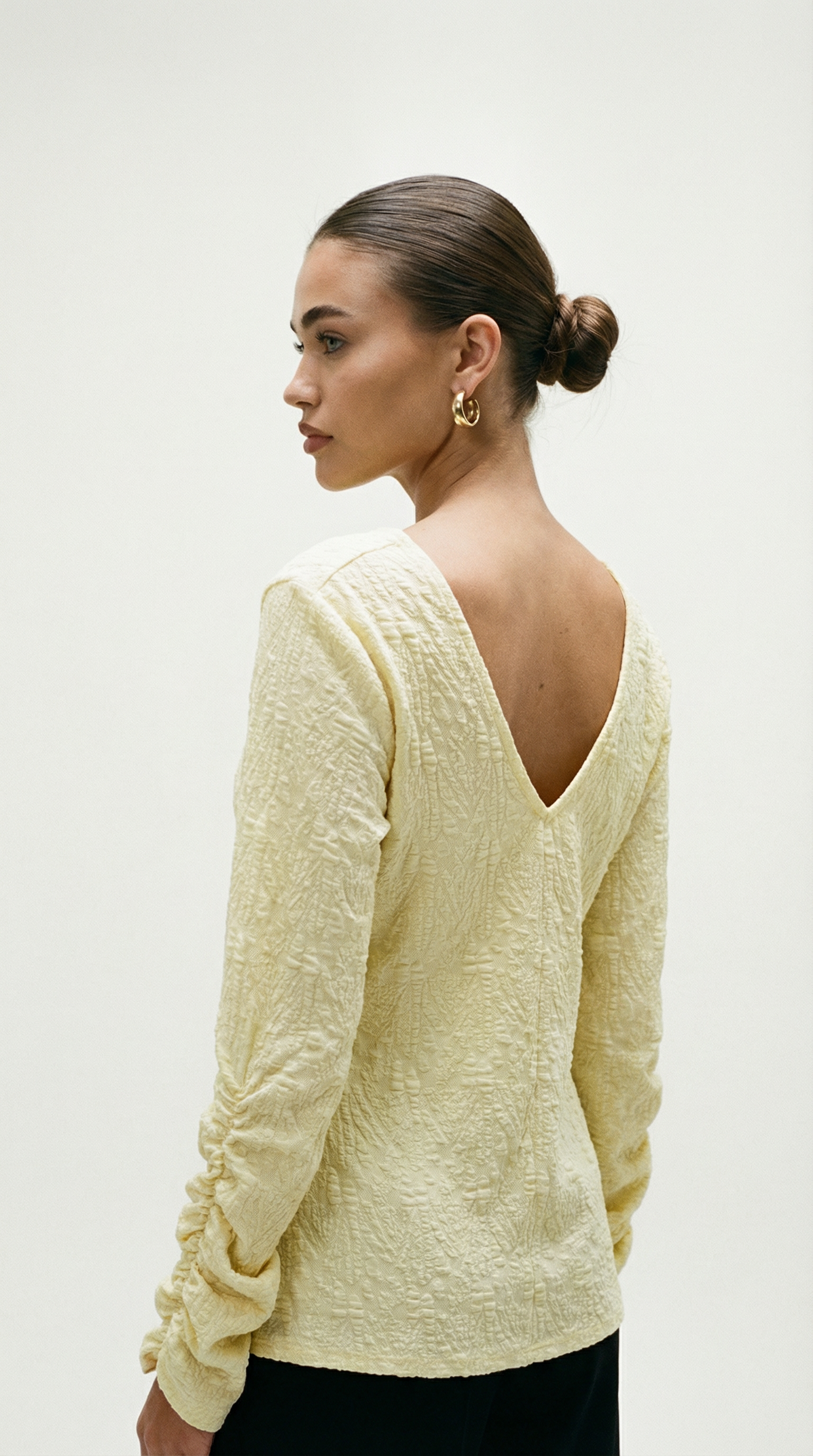 Jacquard Reversible Blouse- Tender Jellow