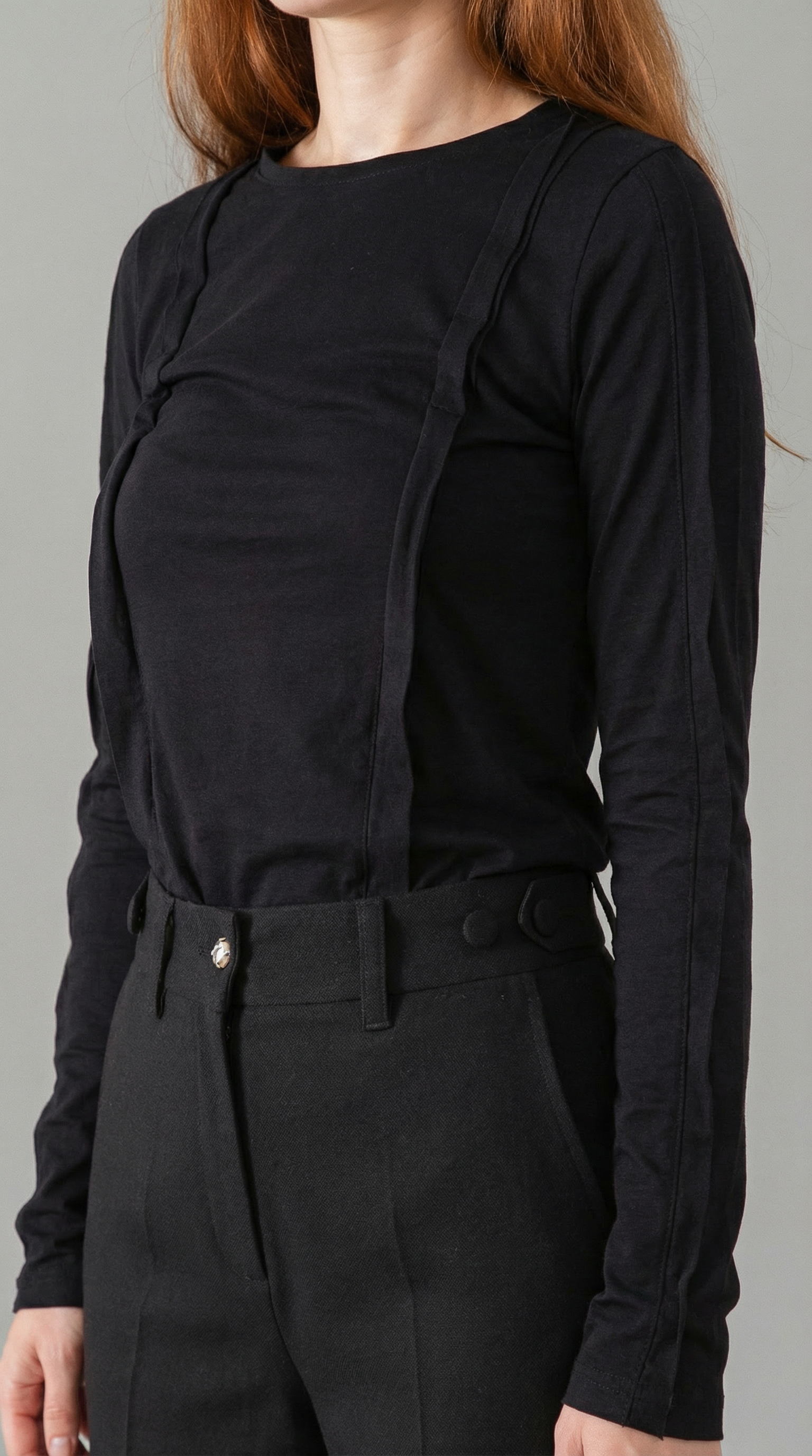 Ribbon Jersey Top Black