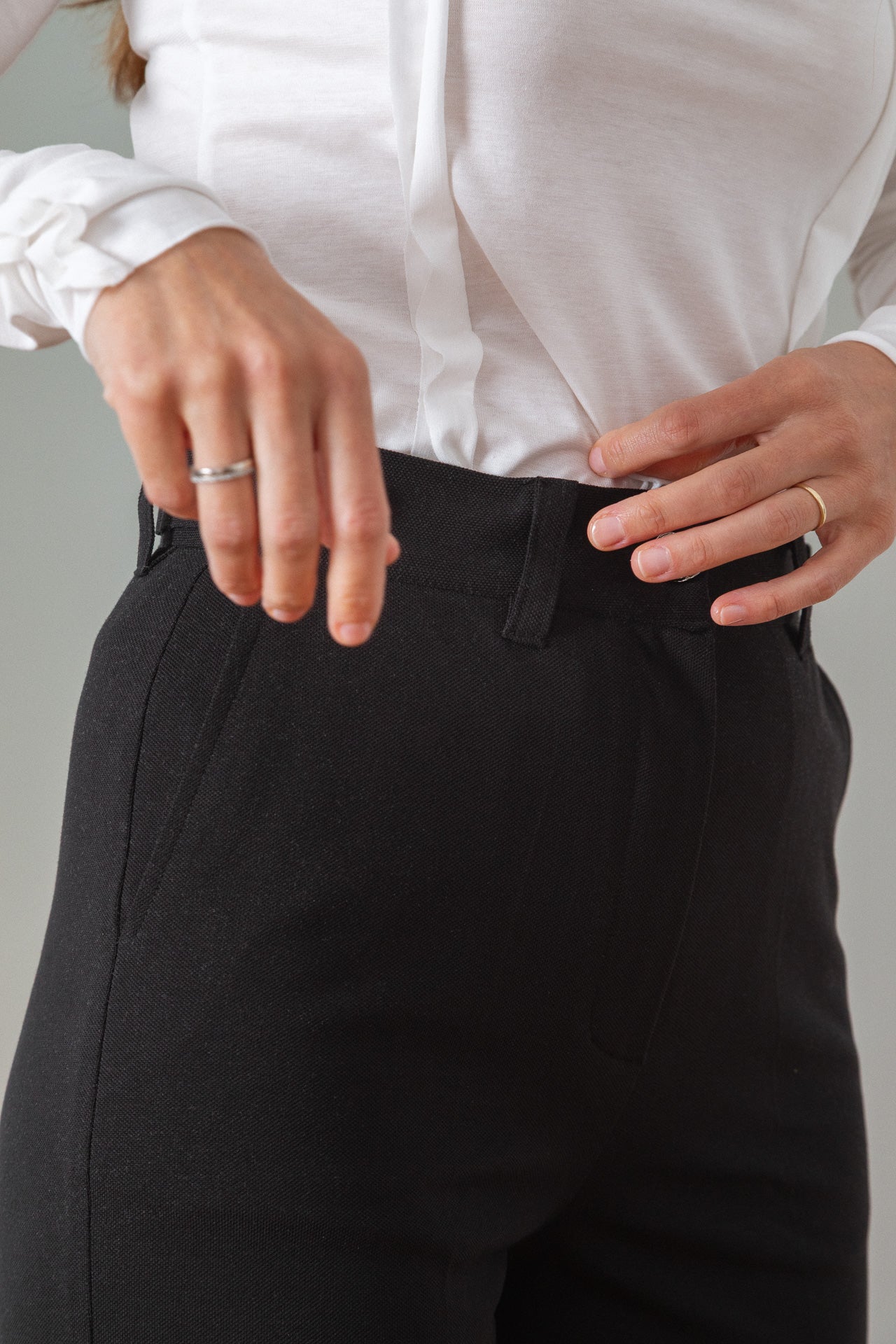 Piqué Pants with Waist Adjusters
