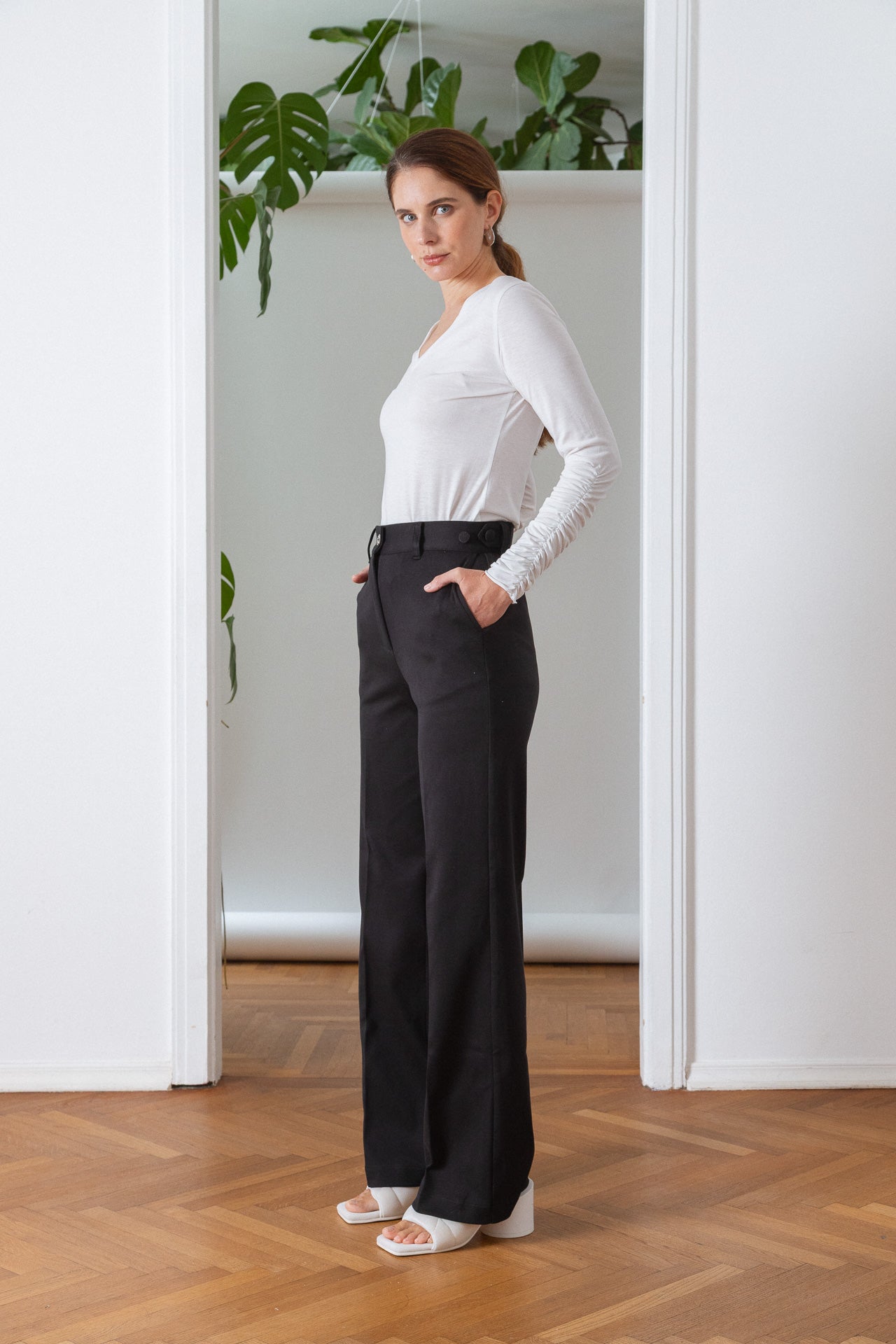 Two Way Jersey Top White