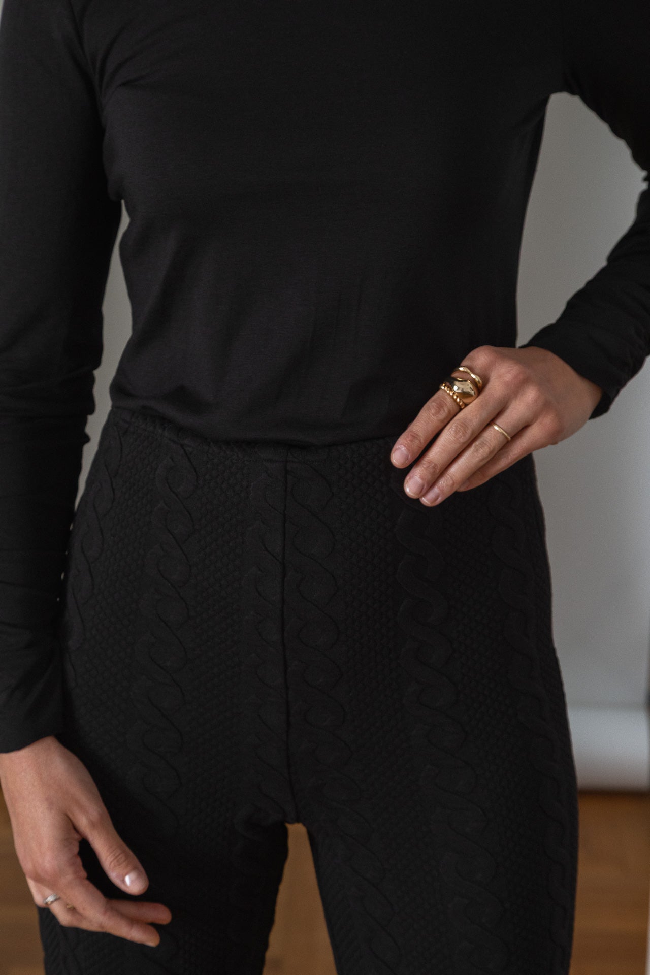 Jacquard High Waisted Pants-Limited