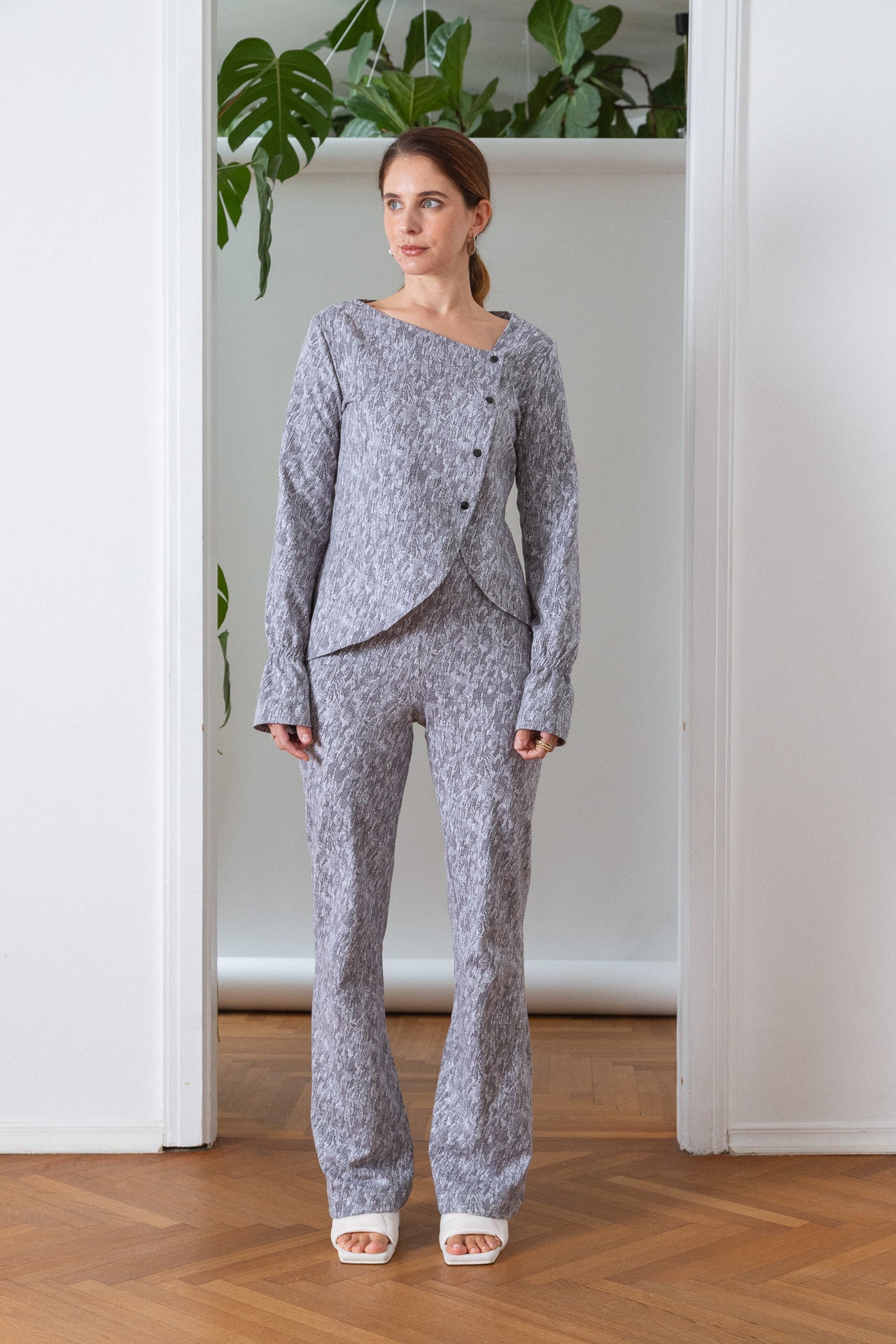 Jacquard Grey Blouse