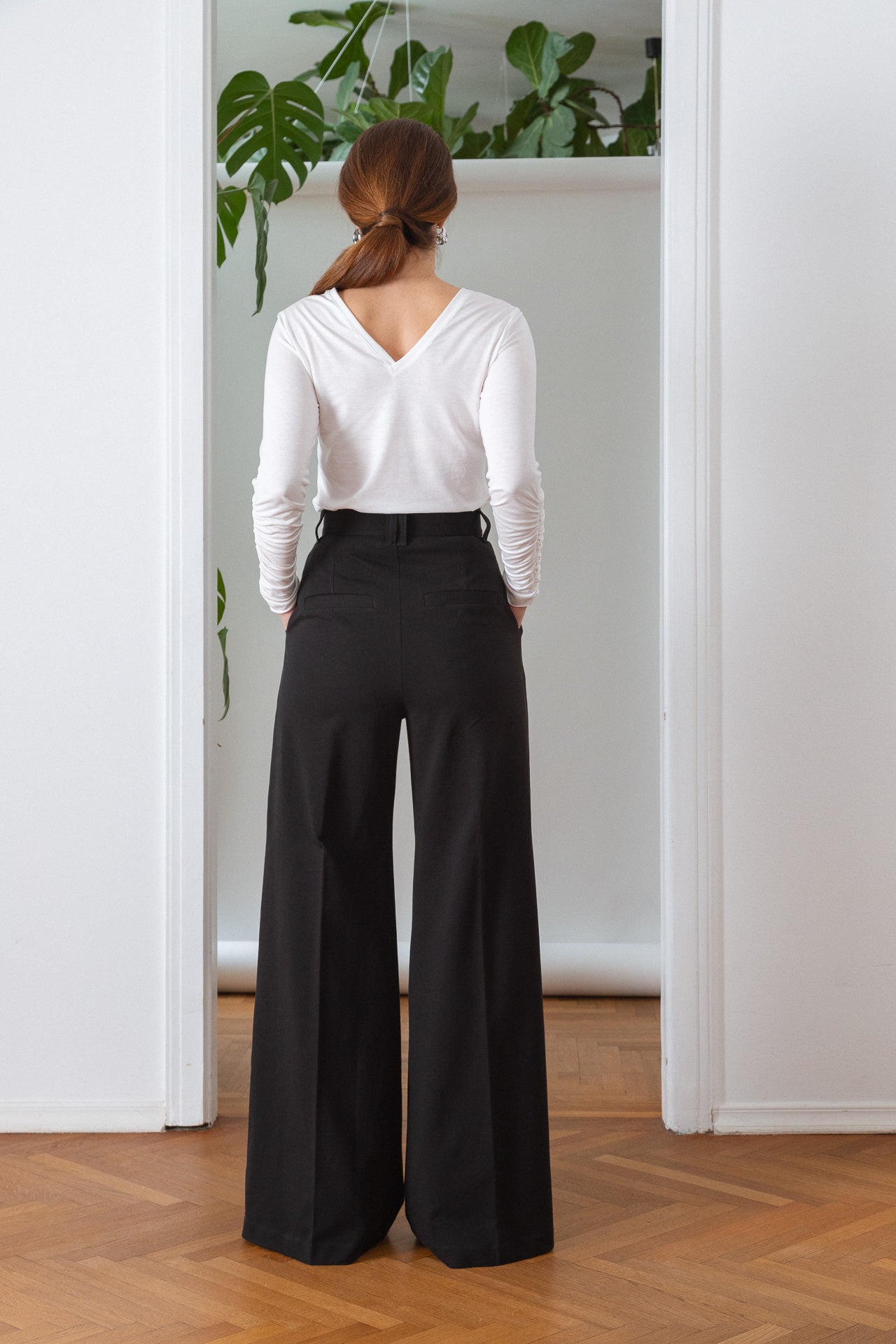 Pique Pleated Trousers