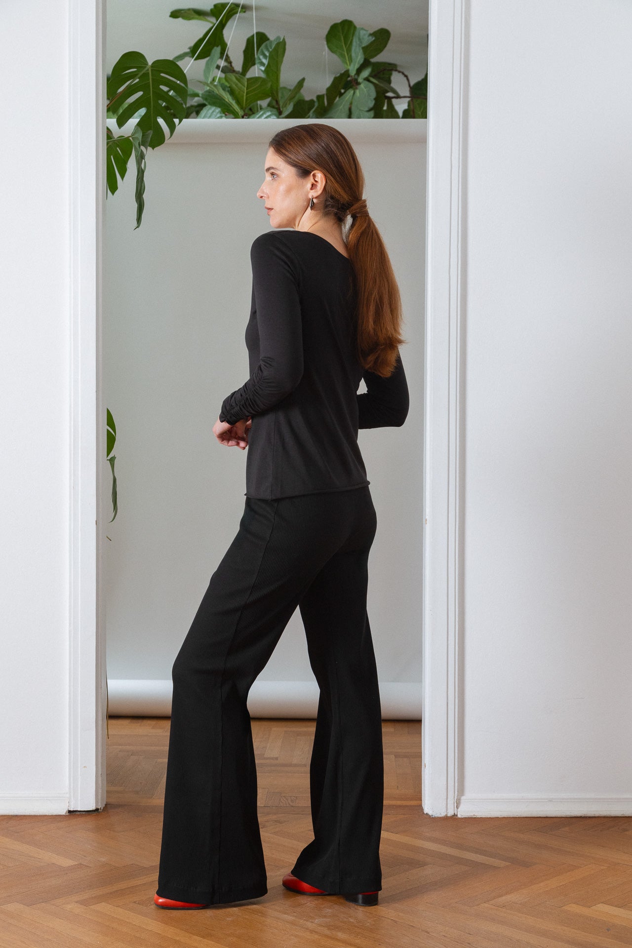 Two Way Jersey Top Black