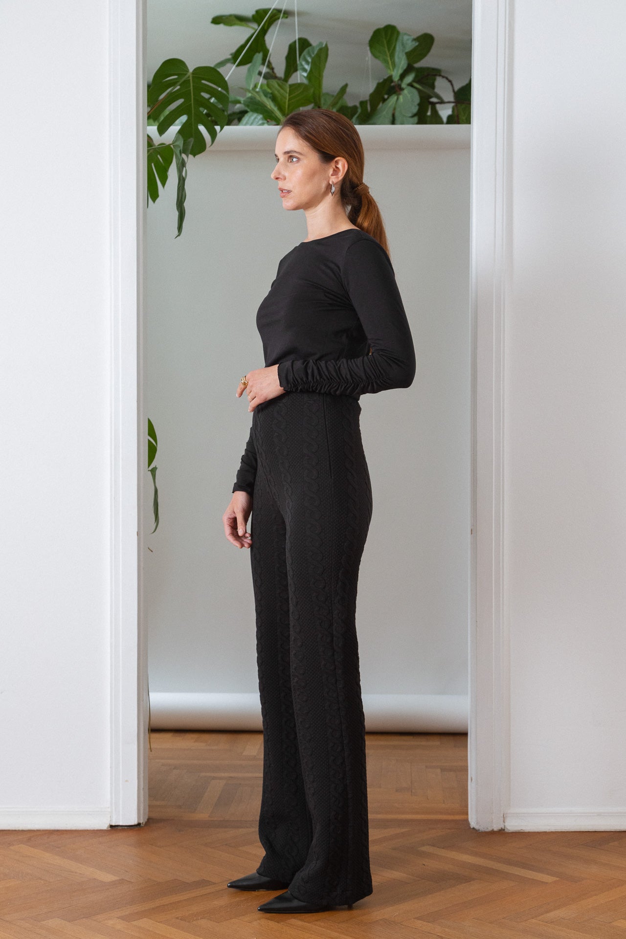 Two Way Jersey Top Black