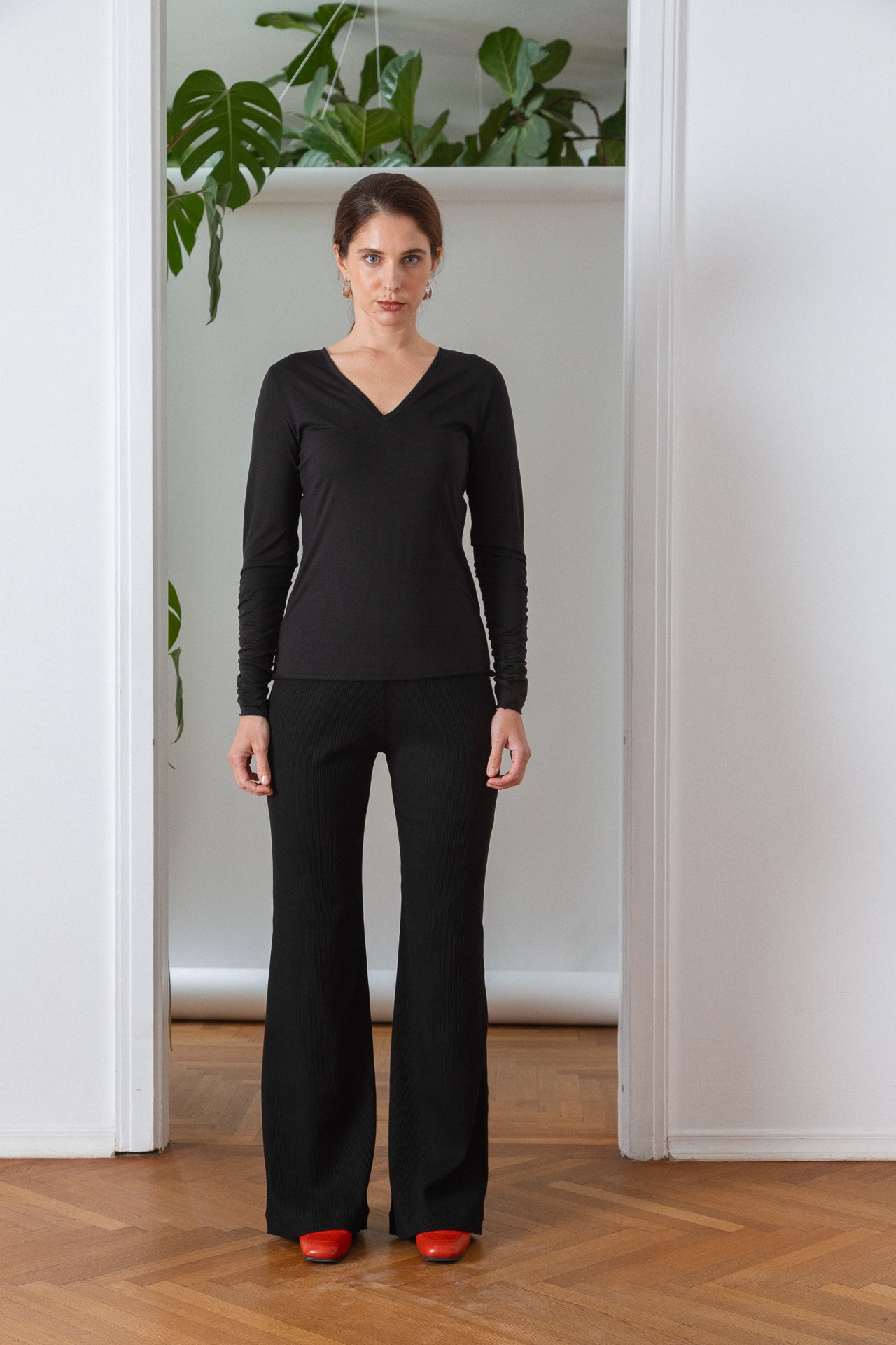 Two Way Jersey Top Black