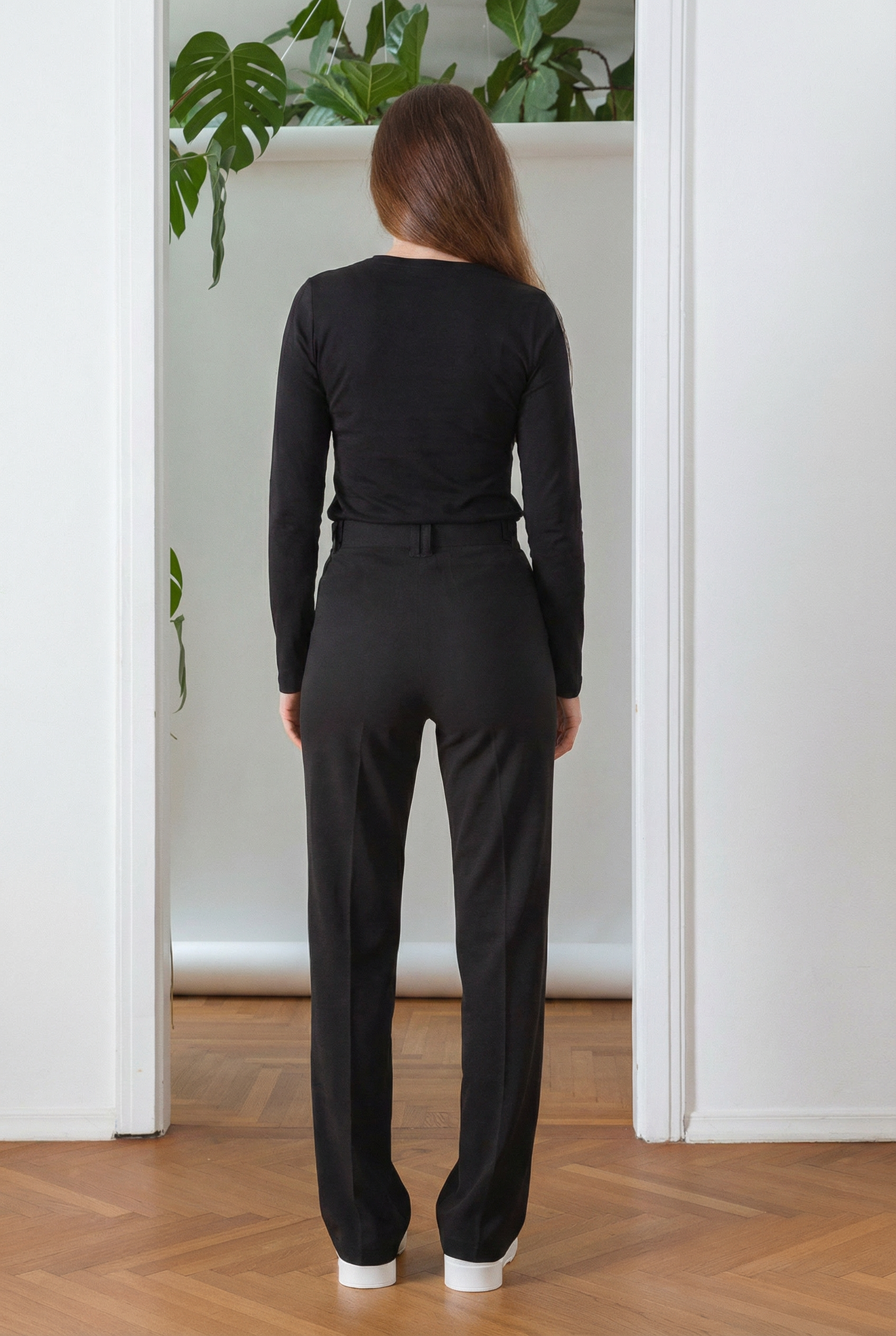 Ribbon Jersey Top Black